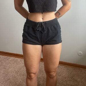 Large, Black Shorts, Drawstring